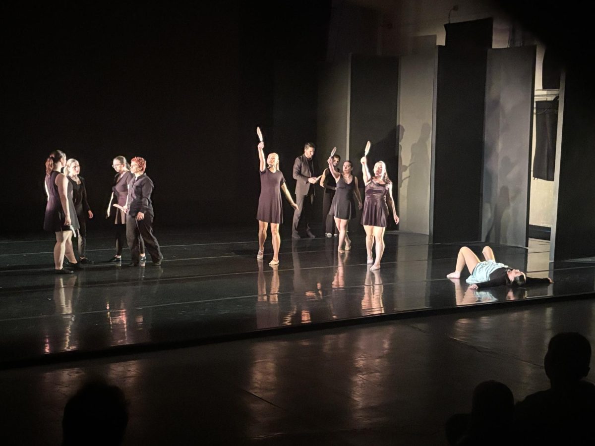 Members of Allegheny Repertory dance perform “Beyond Relationships” in the Montgomery Performance Space.